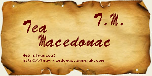 Tea Macedonac vizit kartica